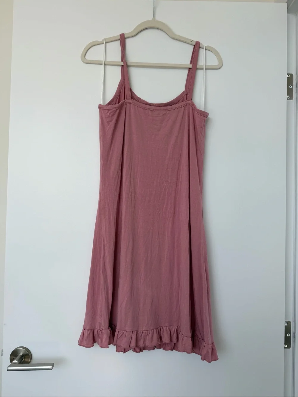 Posh Peanut Dusty Rose Women's Pink Robe & Ruffle Hem Chemise Set L/XL